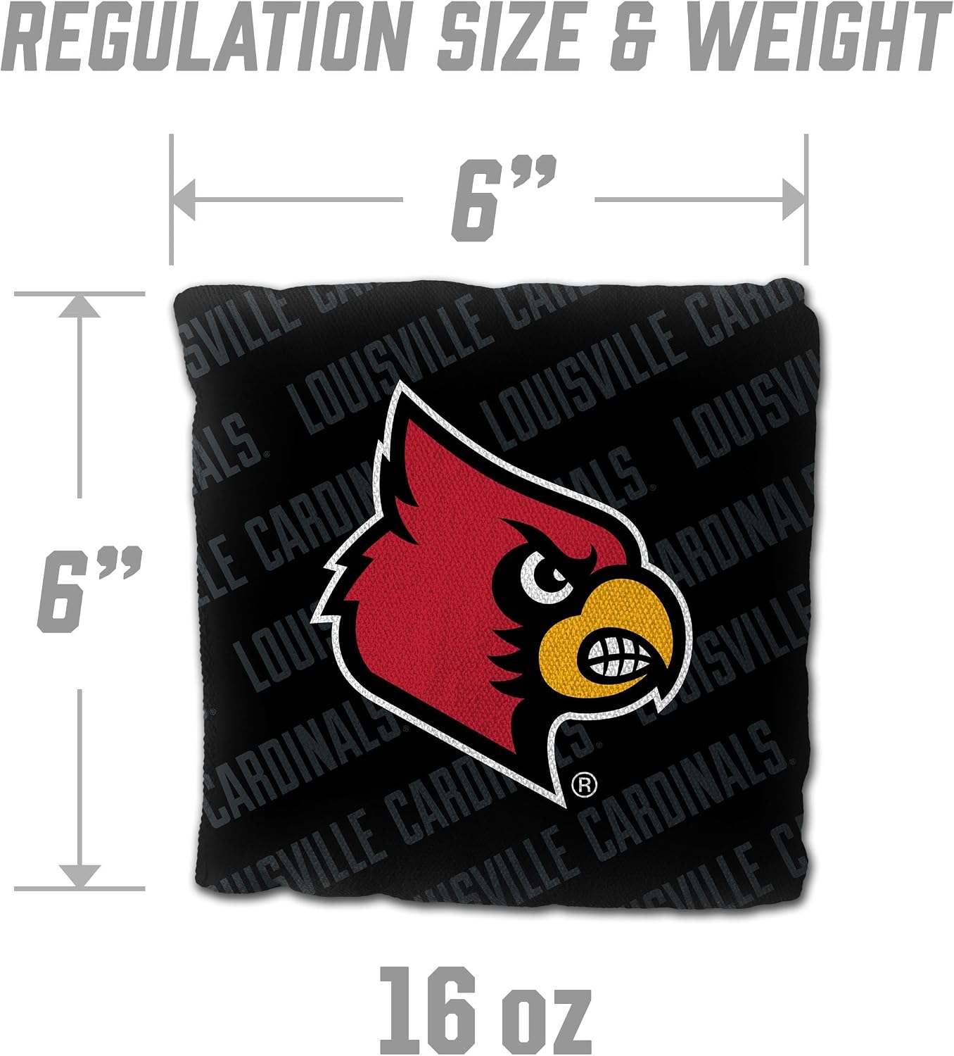 Juego 4 bolsas Cornhole NCAA 6x6pulg 16oz USA