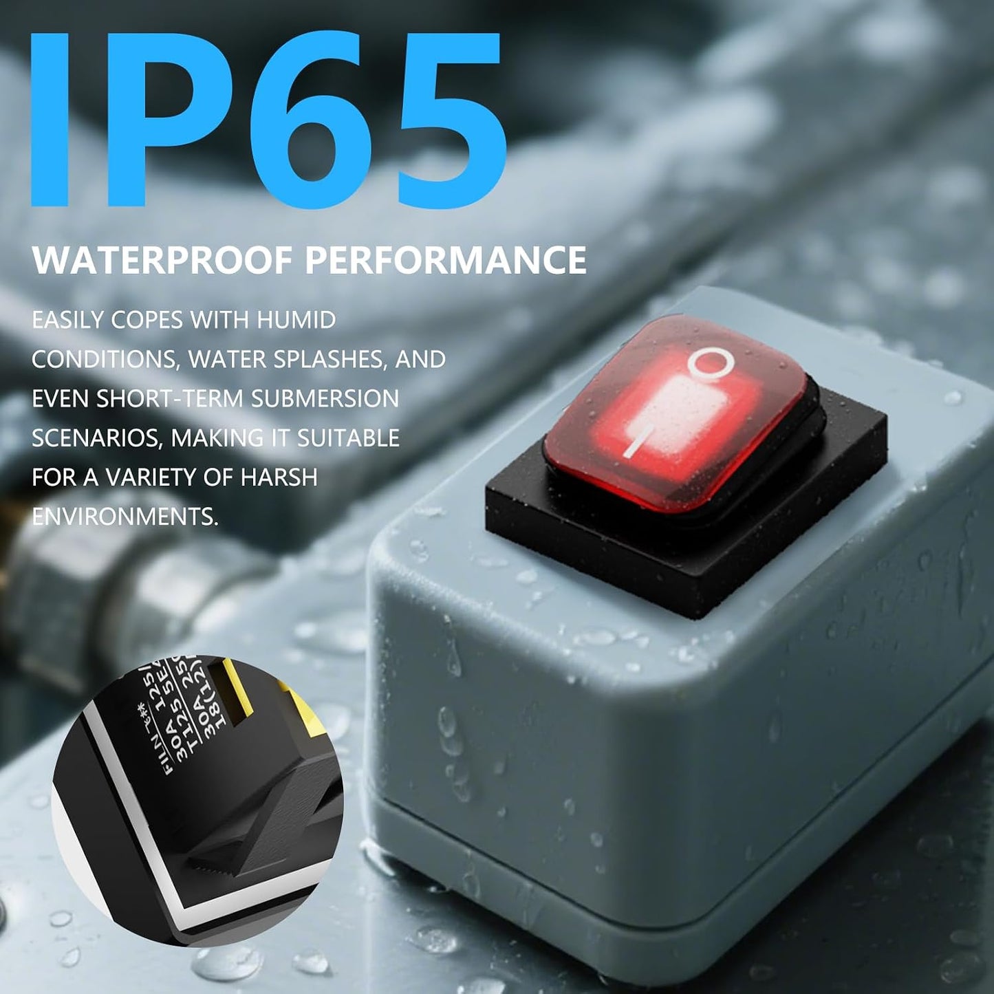 3 Interruptores Palanca 110V IP65 Led Rojo para Auto Barco