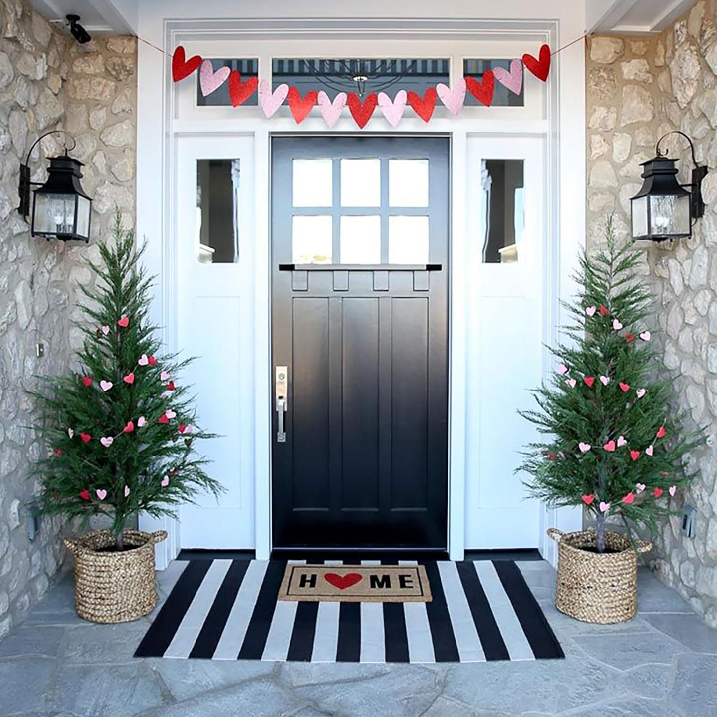 Alfombra exterior puerta 35.4x59pulg rayas blanca y negra