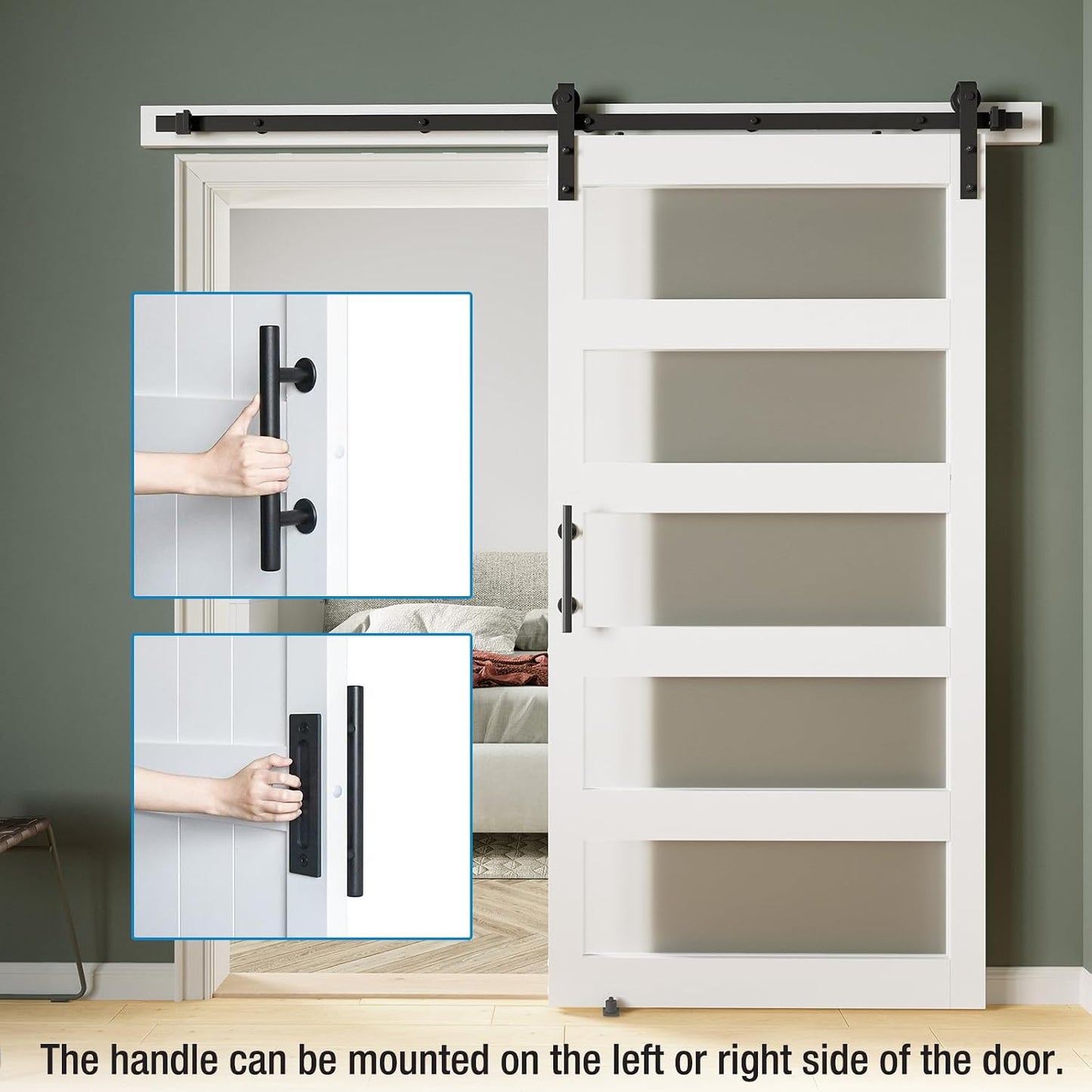 Puerta corrediza granero 5 paneles 42x84pulg vidrio