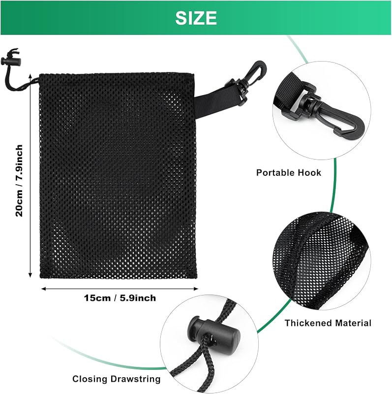 20 Bolsas Malla con Clips para Almacenamiento Portátiles