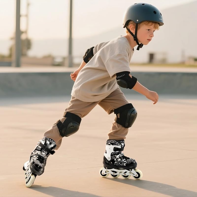 Patines en línea ajustables para niños con ruedas iluminadas