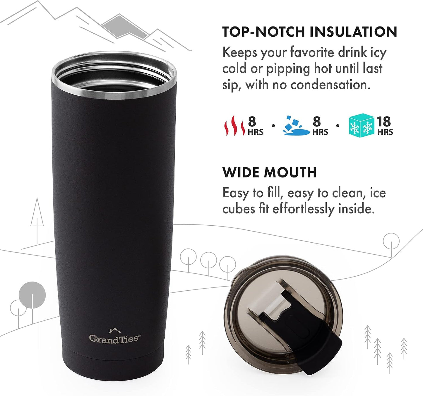 Vaso térmico acero inox al vacío con tapa Tritan