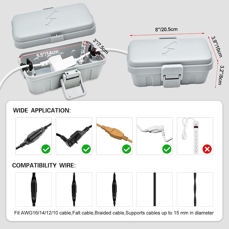 Caja eléctrica exterior 3 pzas 5.5x3x2.2" impermeable