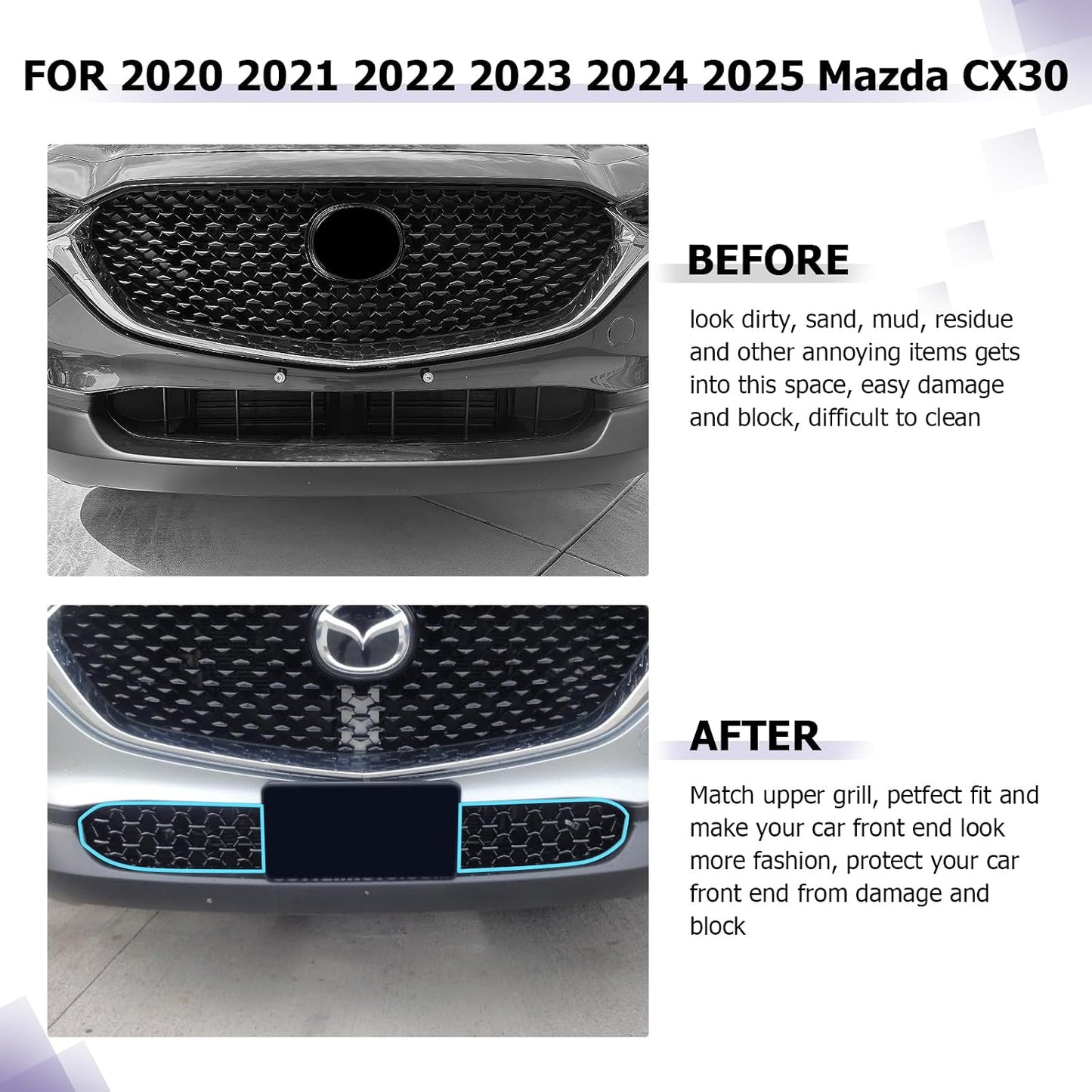 Malla parrilla delantera comp Mazda CX-30 20-26