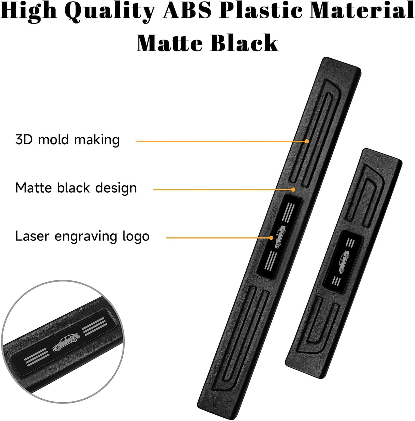 4 Protectores borde puerta Honda Civic 22-26 negro mate