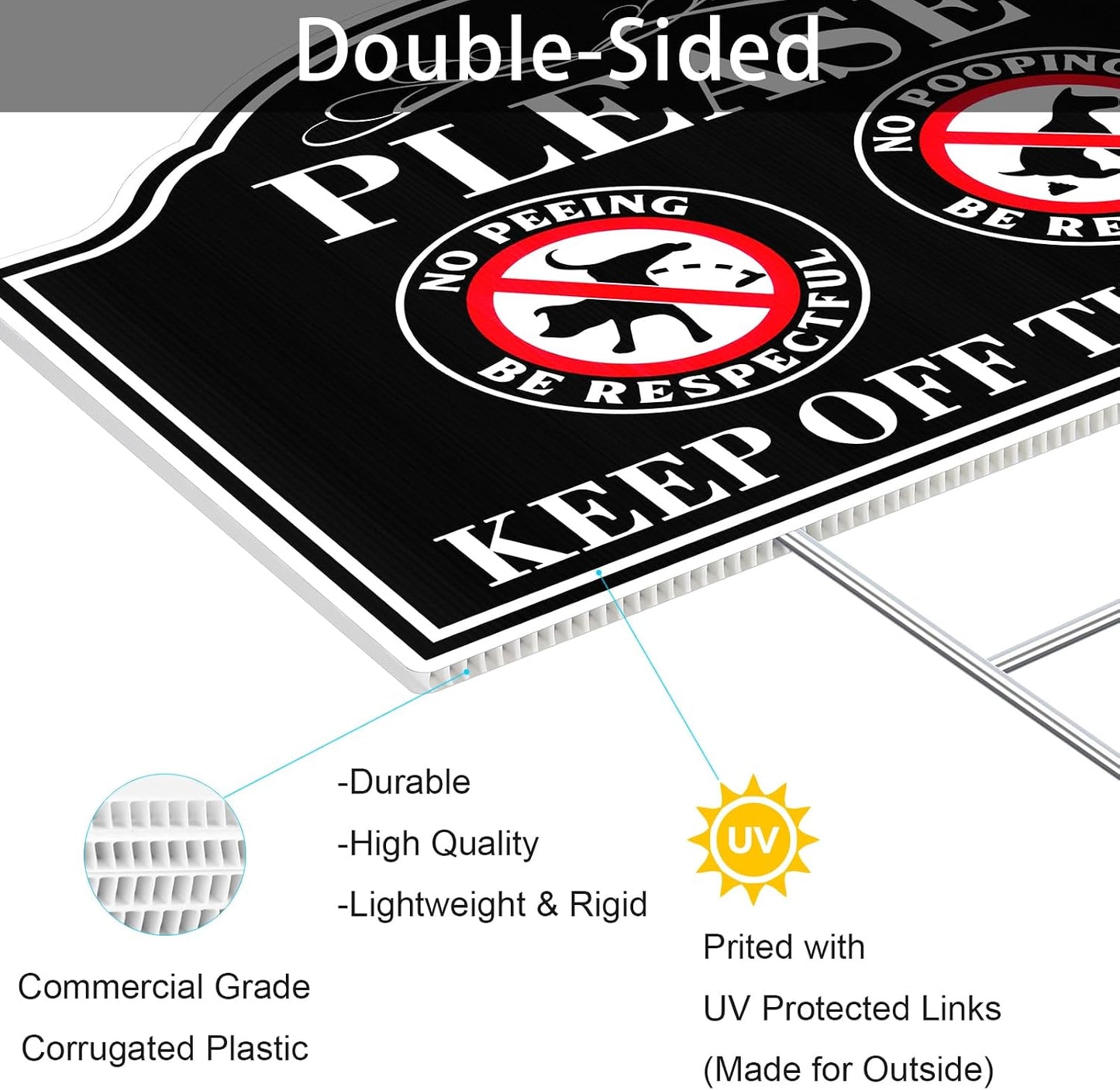 Cartel No Hacer Caca Perro Plástico 12.6x9.5pulg 2 Uds