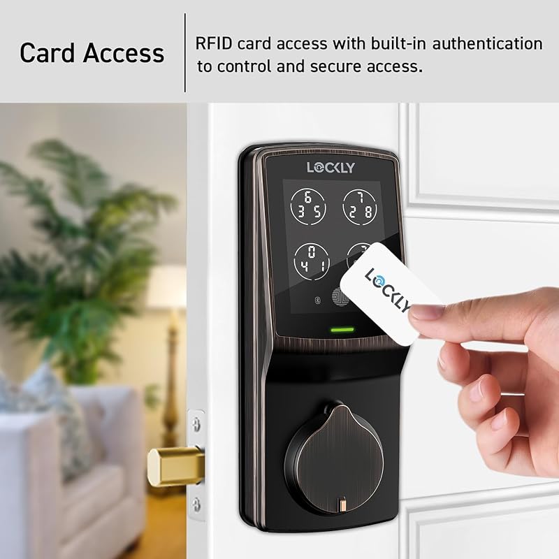 Cerradura inteligente con tarjeta RFID, huella 3D y teclado
