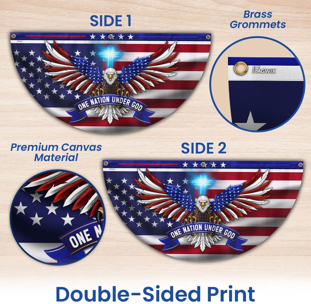 Bandera patriótica águila no plisada 1.5x3pies pack 2