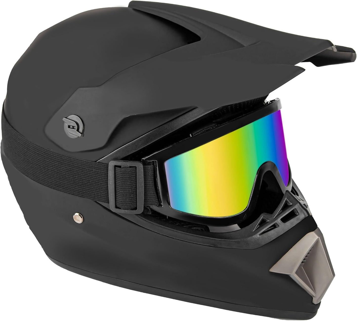 Casco motocicleta cara completa adulto negro mate DOT