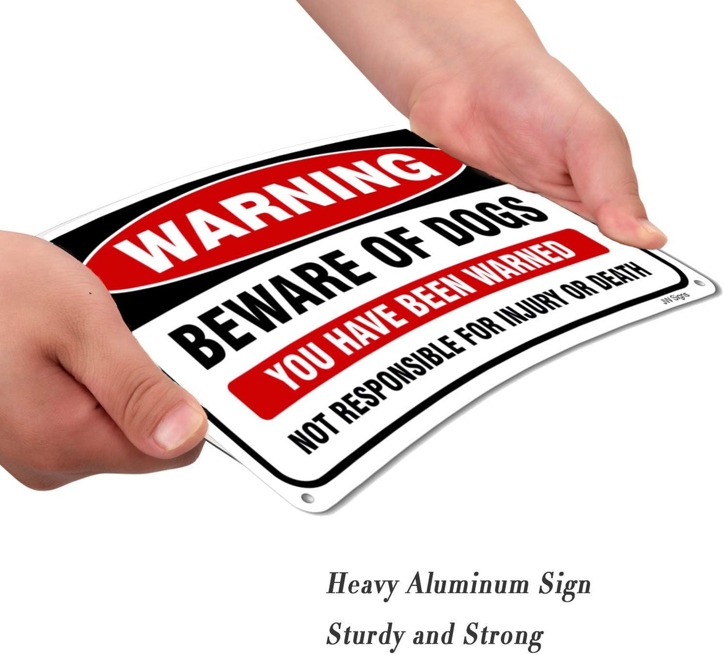 Letrero Beware of Dog aluminio 10x7" 2 Uds