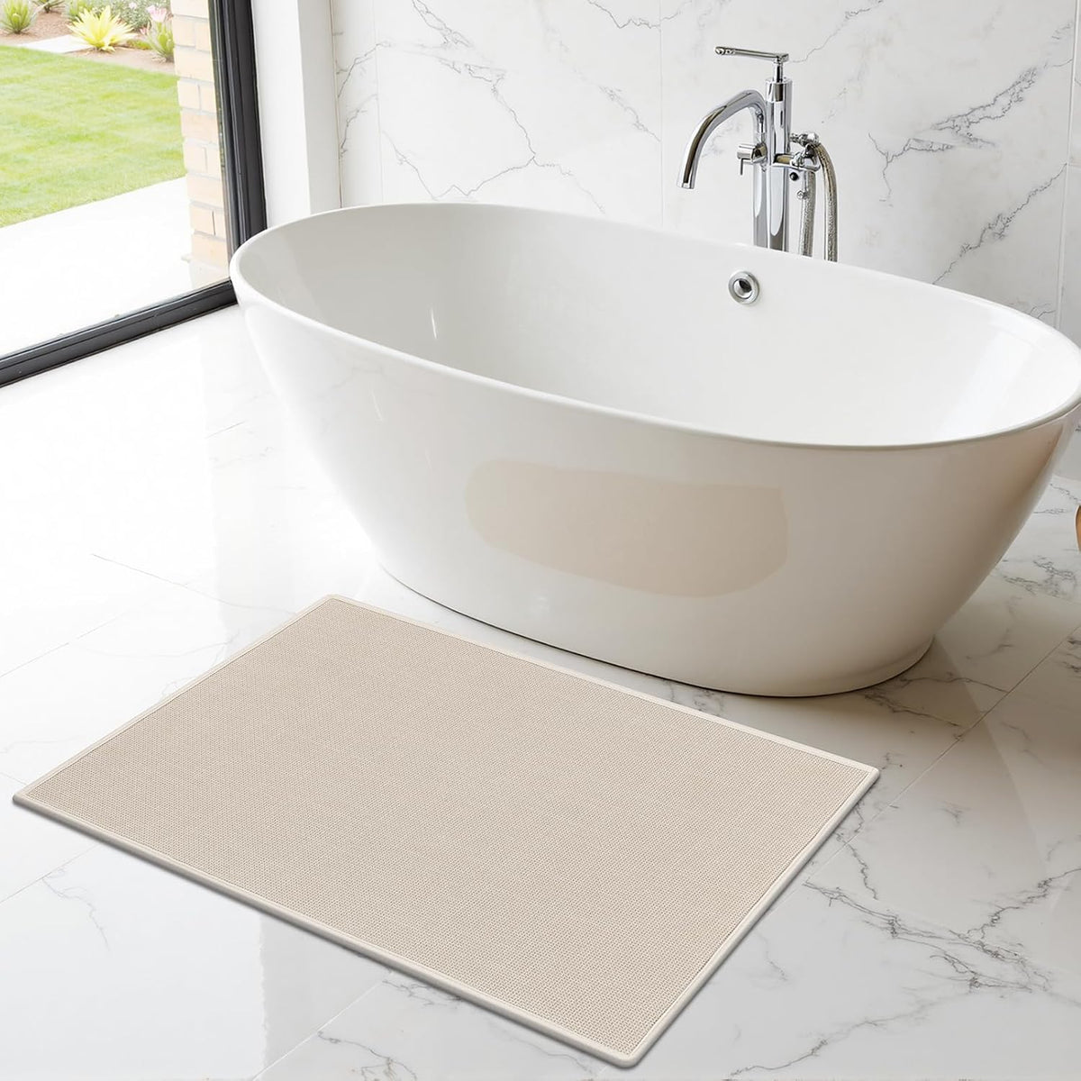 2 Tapetes Baño Goma Antiderrap 17x24pulg