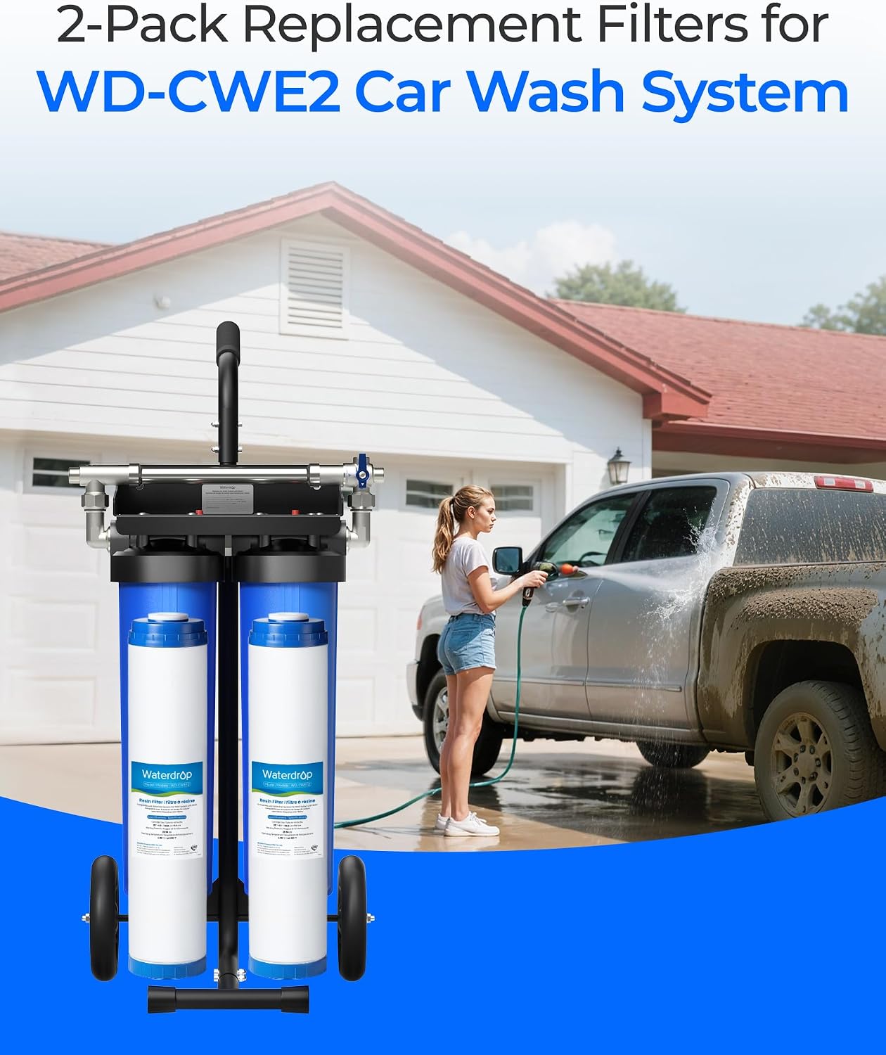 Filtro agua lavado auto sin manchas resina wd-cwe2