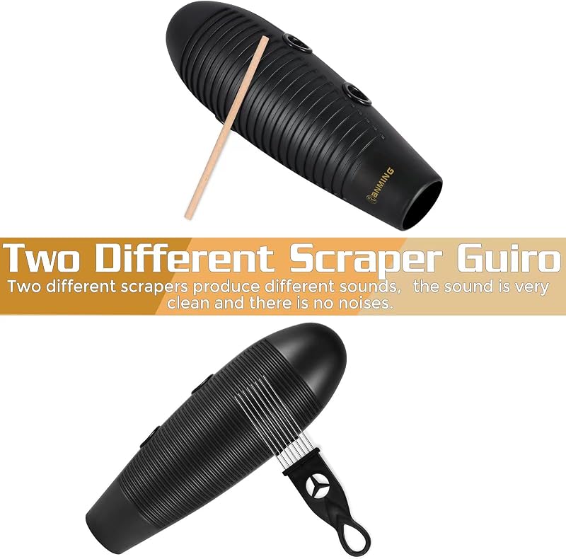 Guiro en forma de pez 9.9x33cm con 2 raspadores percusión