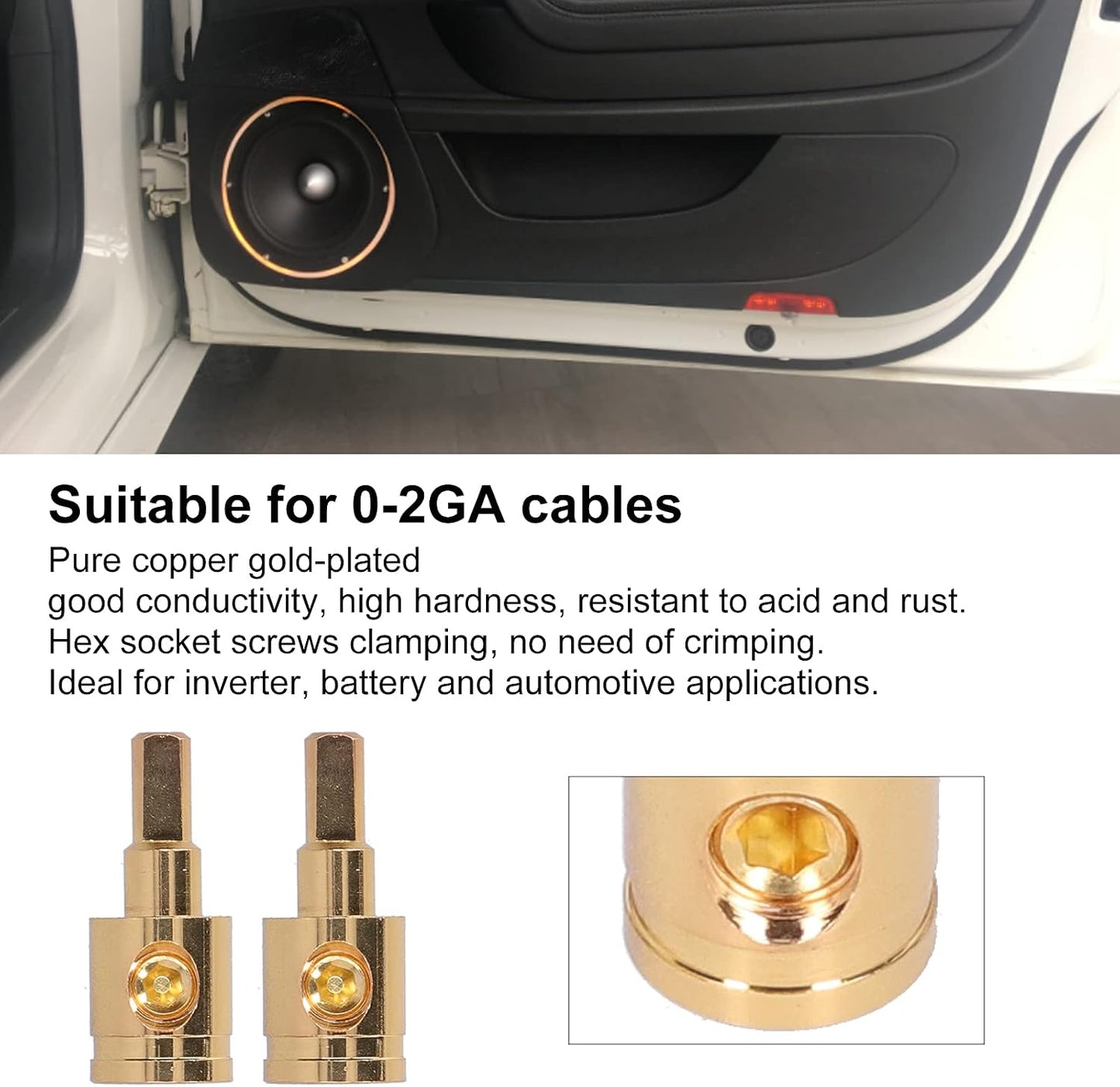 Reductor cable audio auto cobre puro 0ga instalación fácil