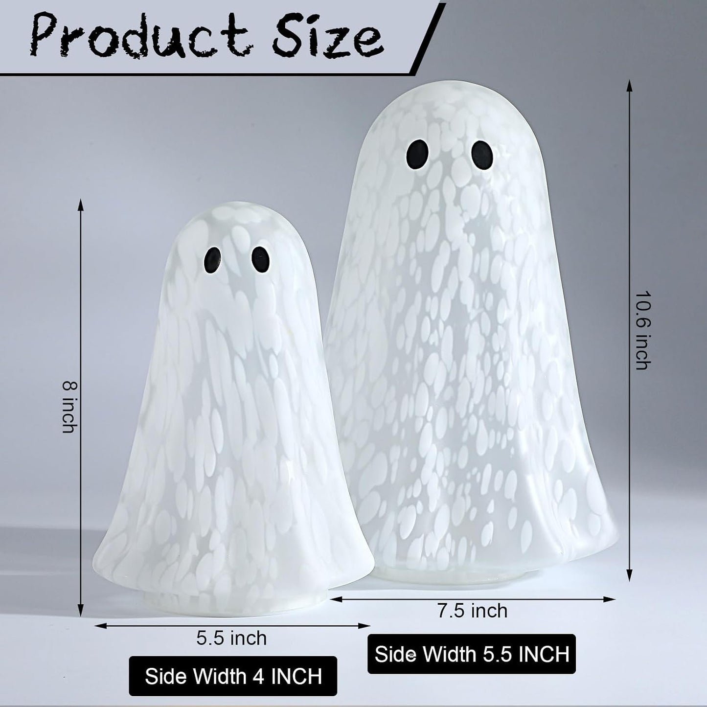 2 Luces Mesa Cristal Confeti Halloween Fantasma Iluminado