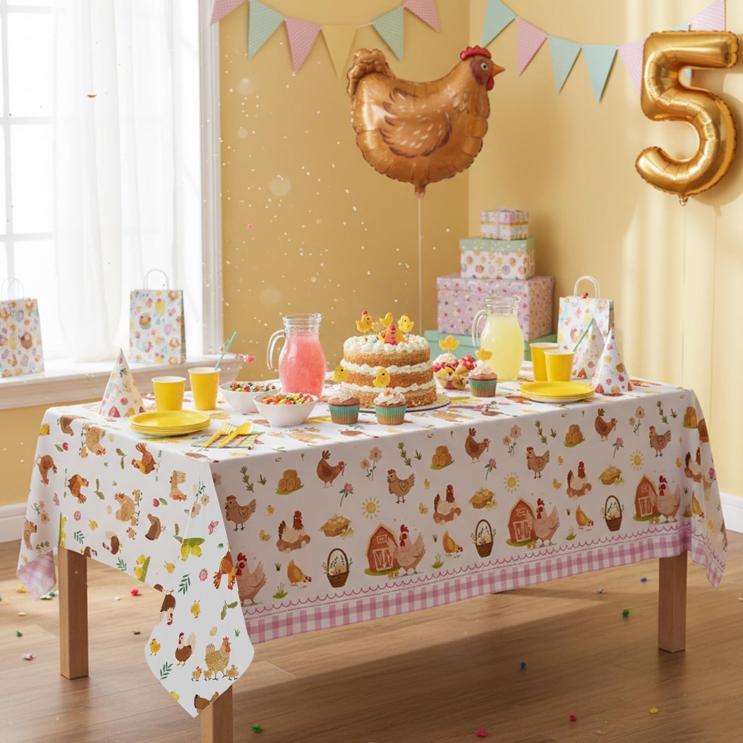 Mantel plástico This Chick is One para baby shower
