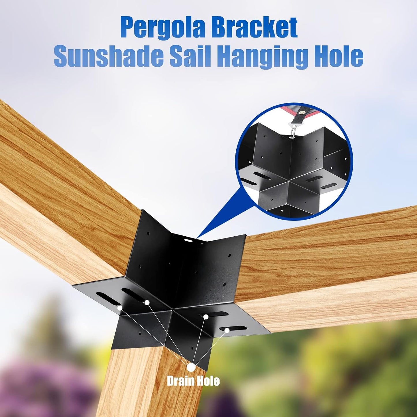 Soportes pérgola 4x4 3.6pulg kit bricolaje ángulo recto