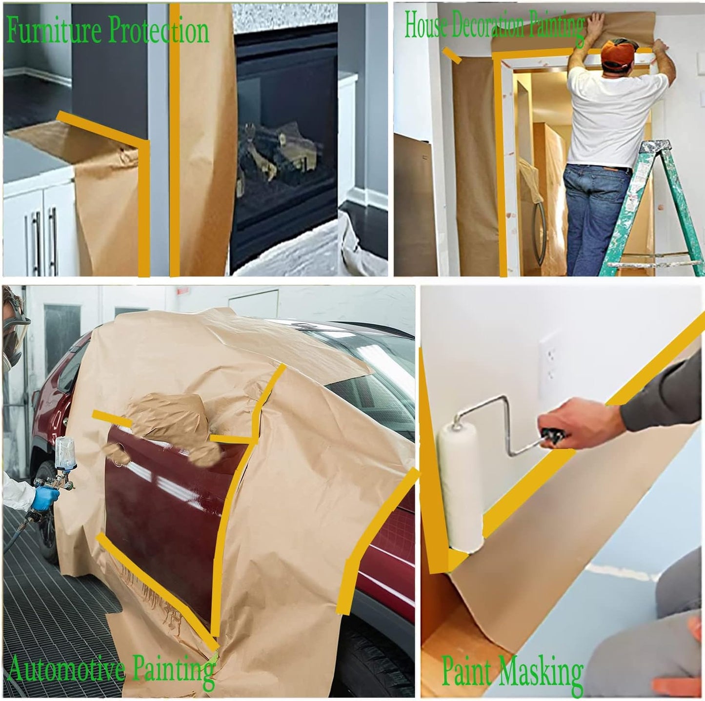 Papel enmascarar 20pulg x50pies para pintura automotriz