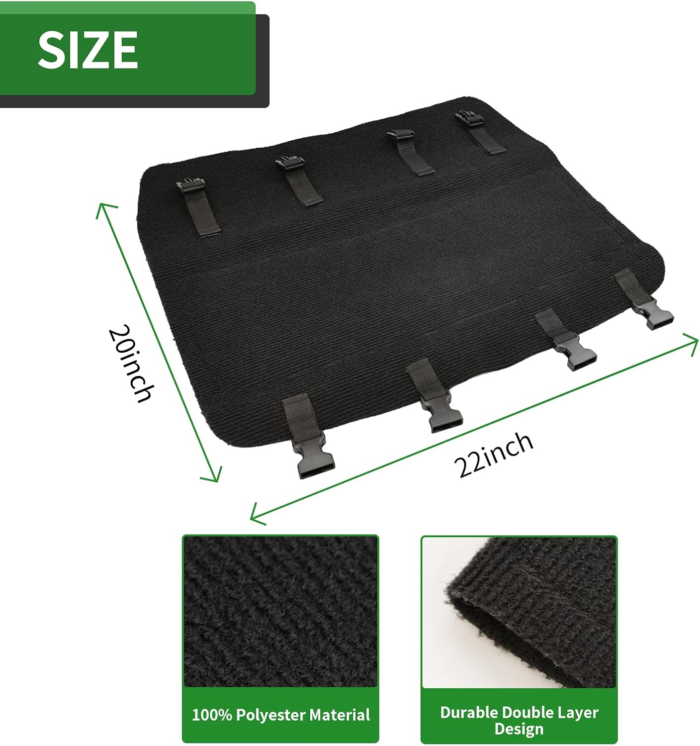 3 Alfombras escalones caravana 22" negro