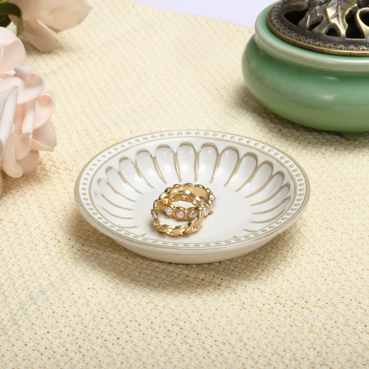 Bandeja cerámica para anillos y joyas regalo boda