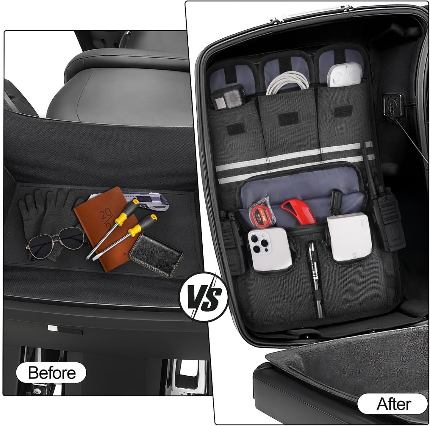 Pack 8 Bolsillos Organiz. Maletero Harley Touring Negro