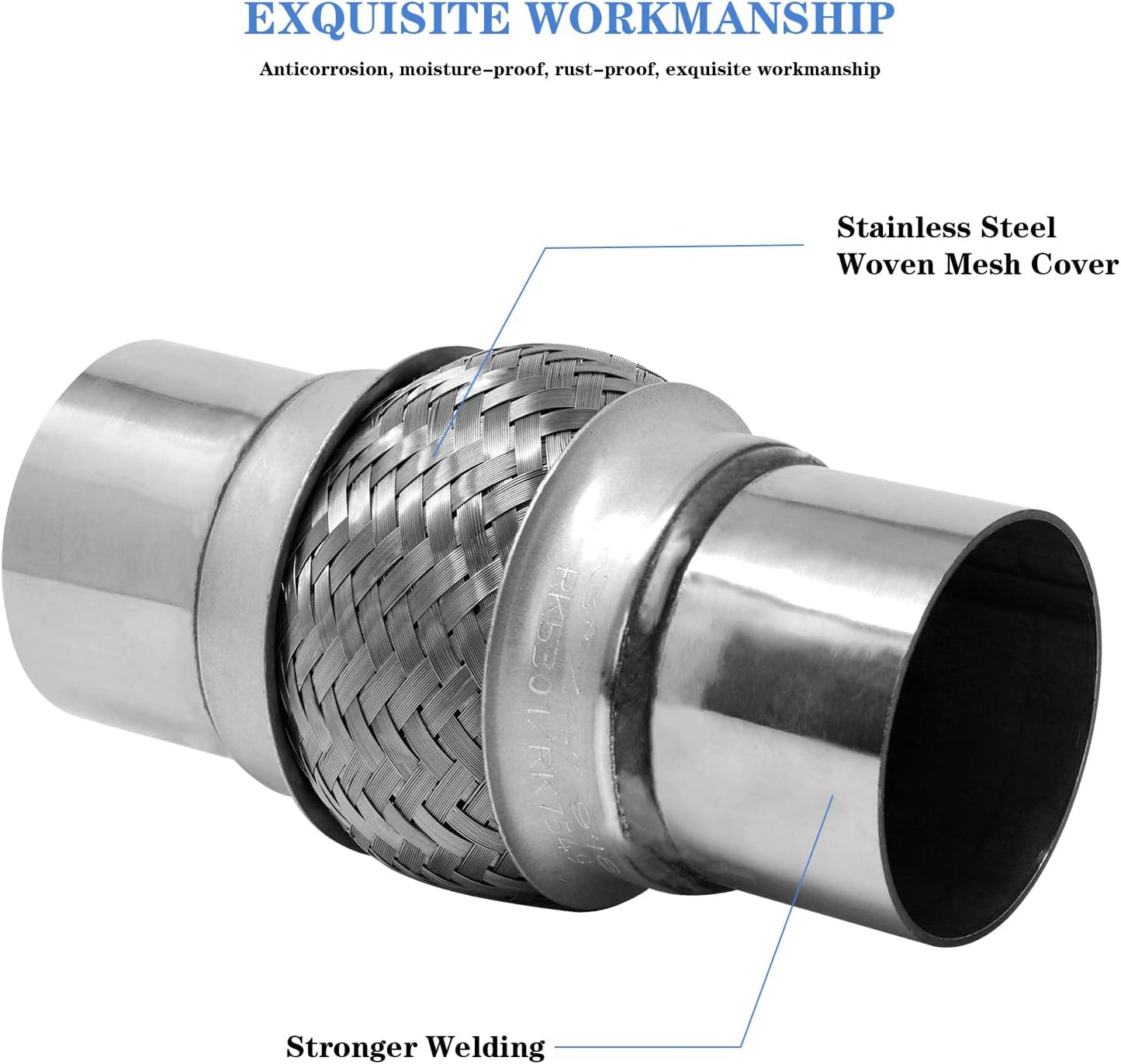 Tubo escape flexible acero inox 2.5x4"