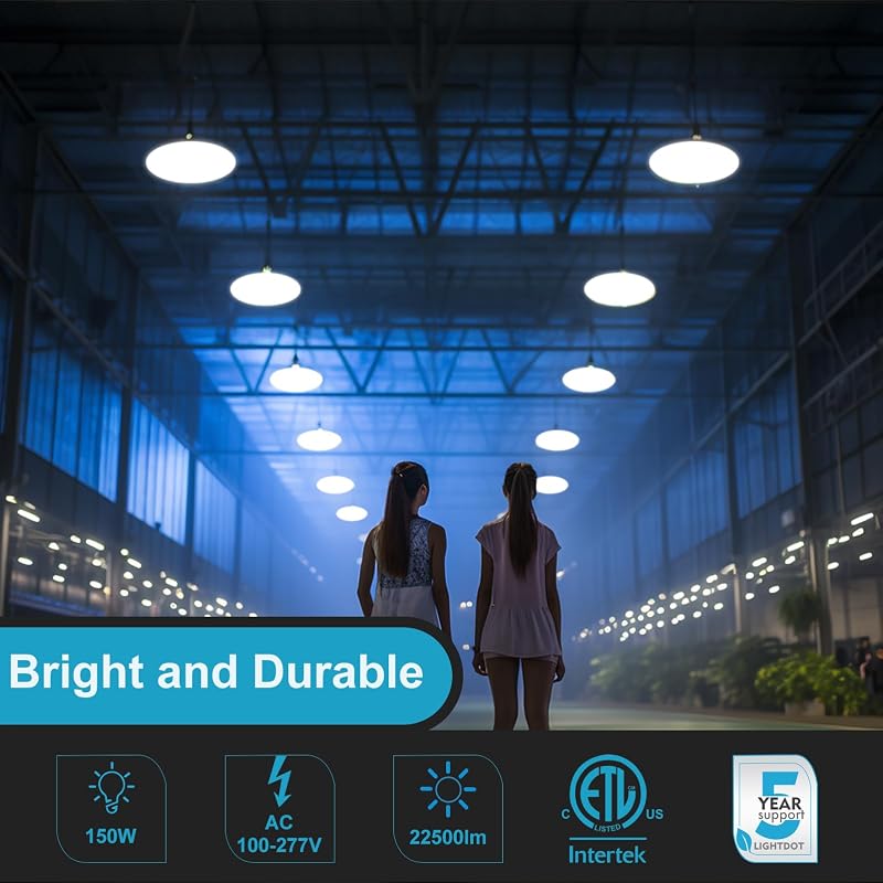 Luz LED UFO 200W 5000K para granero set 4