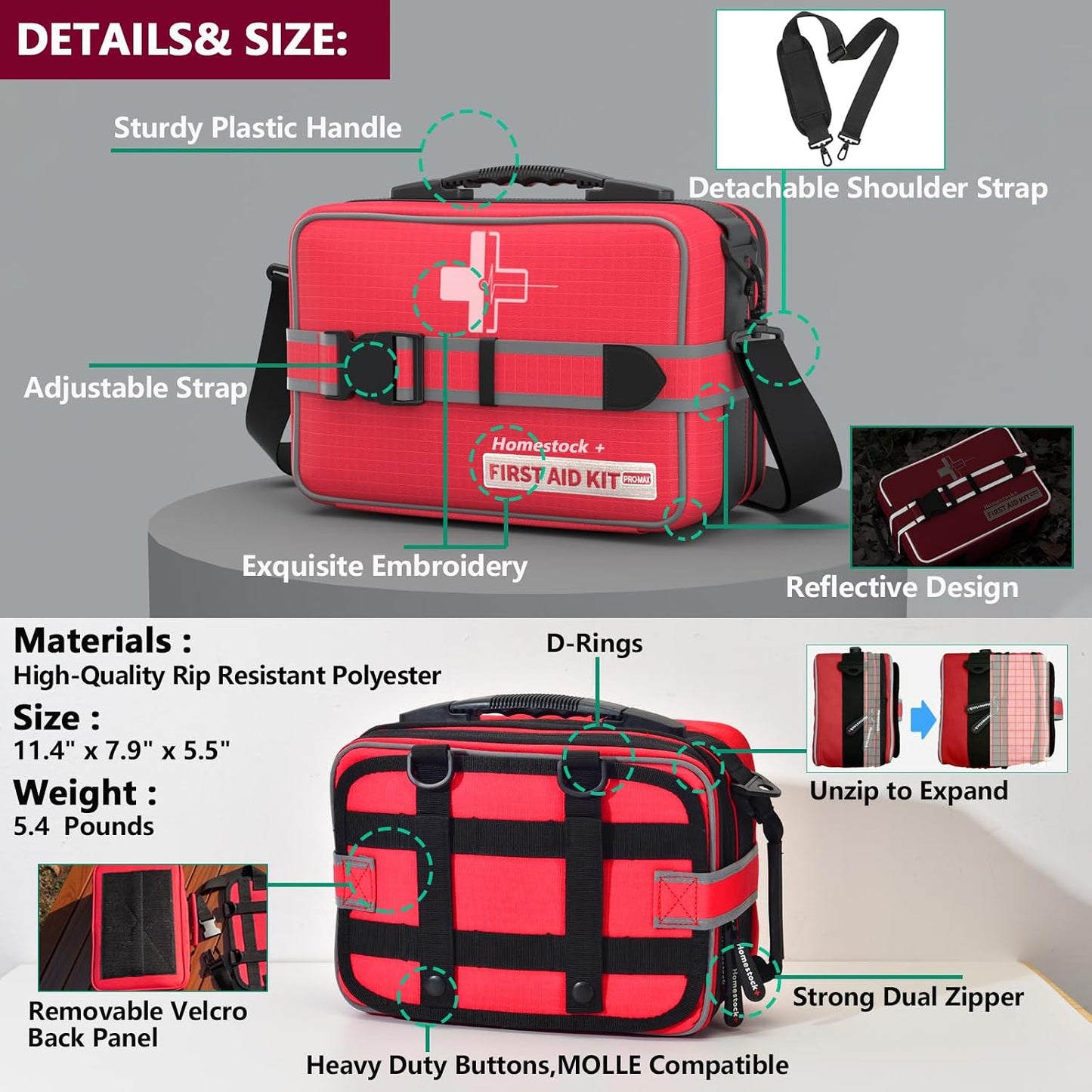 Kit primeros auxilios MOLLE remov. auto camping