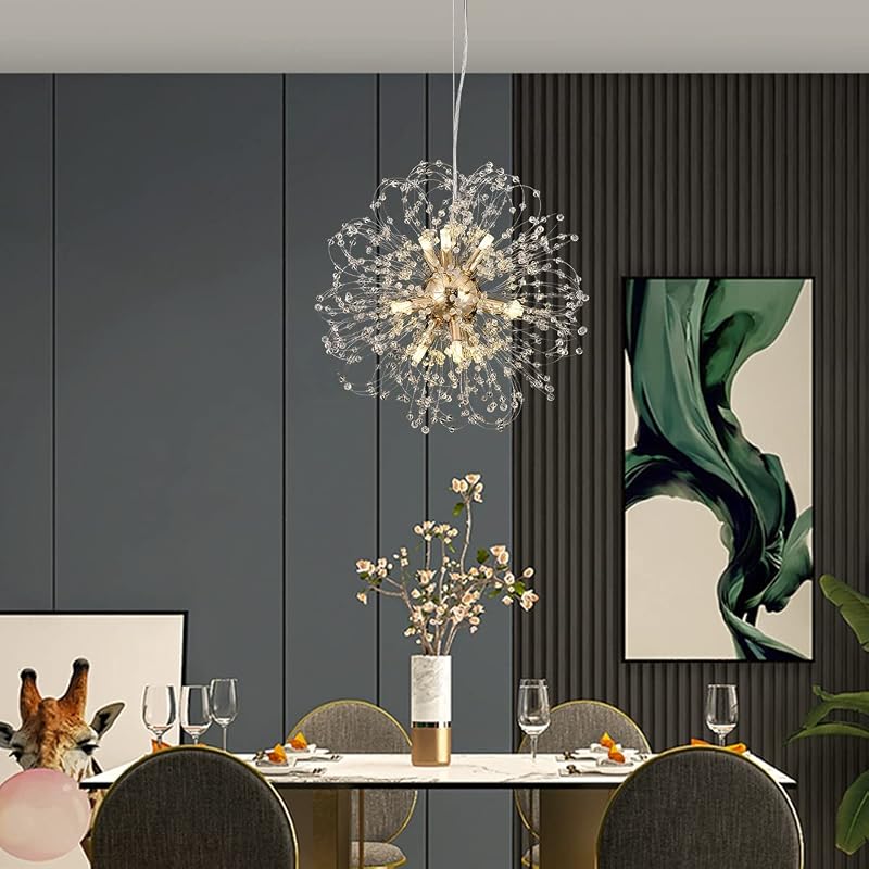 Lámpara colgante sputnik oro 9 luces para comedor sala