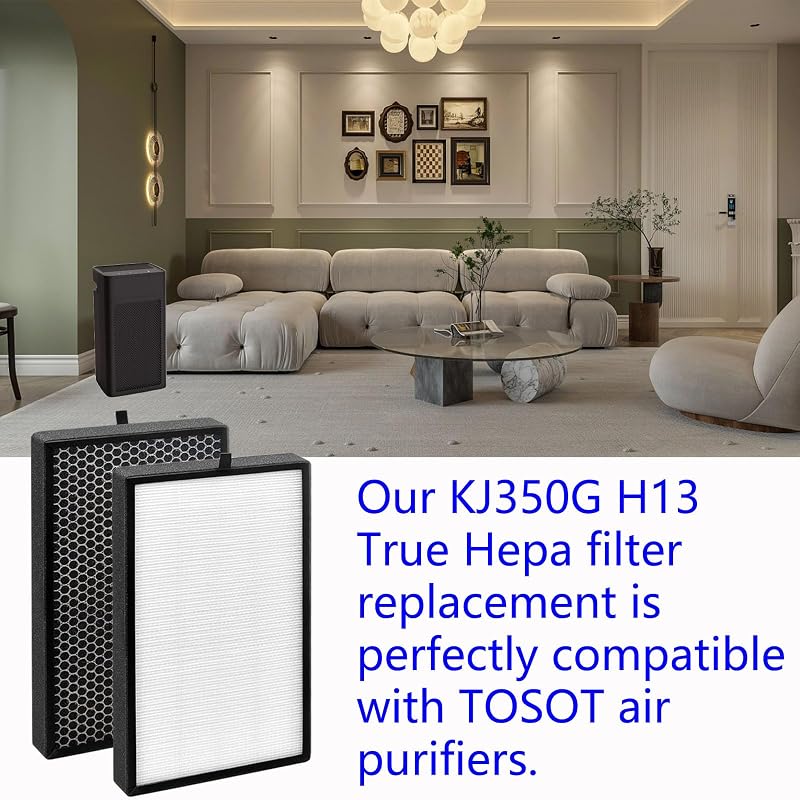 2 Filtros KJ350G TOSOT H13 True HEPA con carbón activado