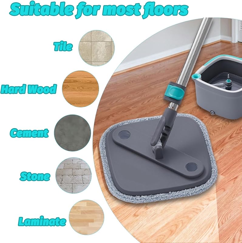 6 Pzas Cabezales Microfibra para Trapeador TrueClean M16 gris