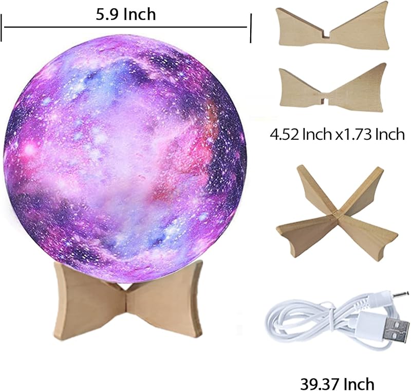 Lámpara galaxia 16 colores LED con control táctil y USB 5.9"