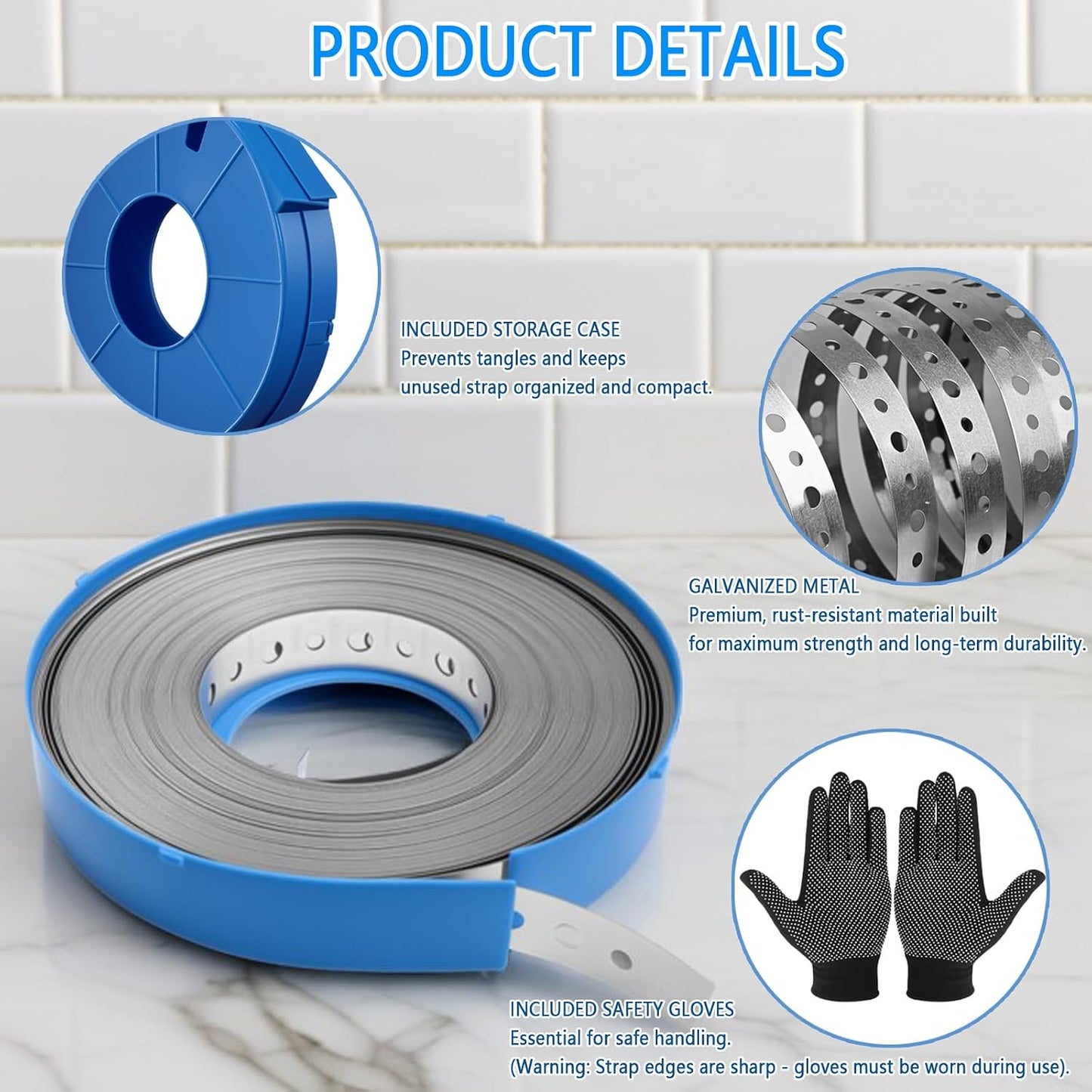 Correa tubo metal galvanizado 3/4pulg 32.8ft con estuche