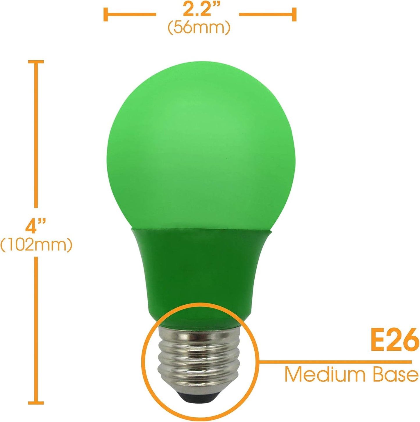 Bombilla LED A19 5W E26 120V cert UL verde