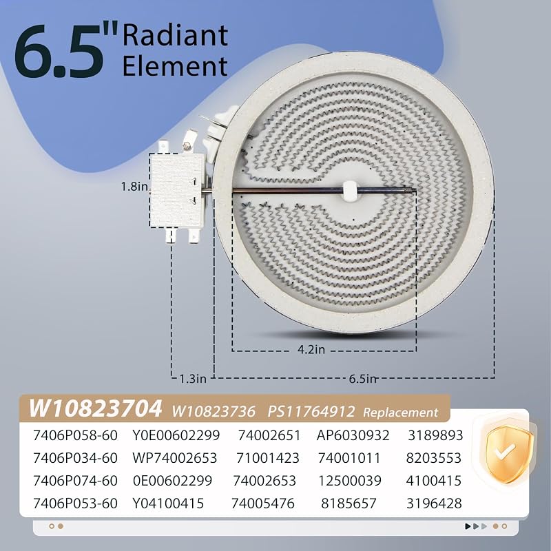 Elemento radiante 6" comp Whirlpool