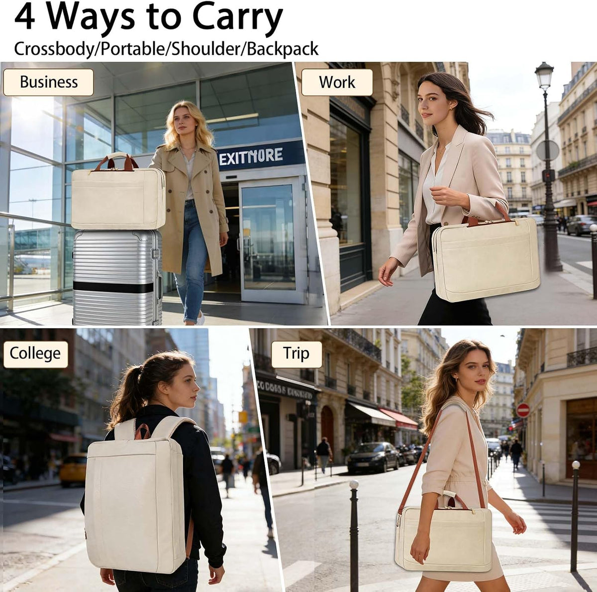 Bolso bandolera piel sintética para hombre 17-17.3pulg laptop