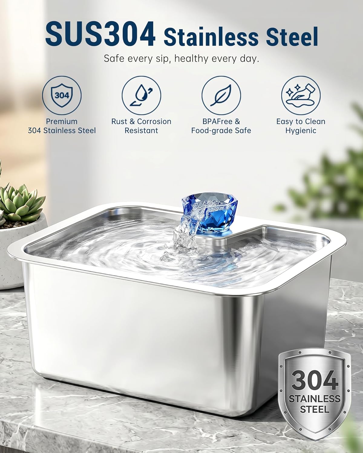 Fuente agua perros acero inox 3gal dispensador automático
