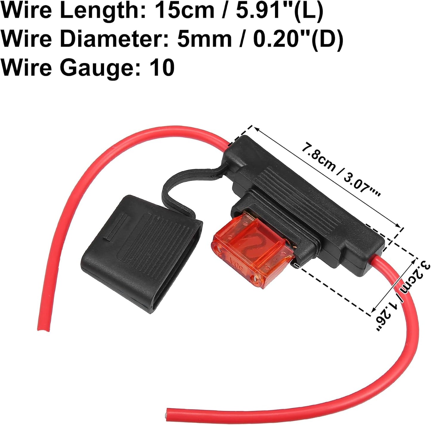 Portafusibles coche 12V 50A estilo ATC Blade