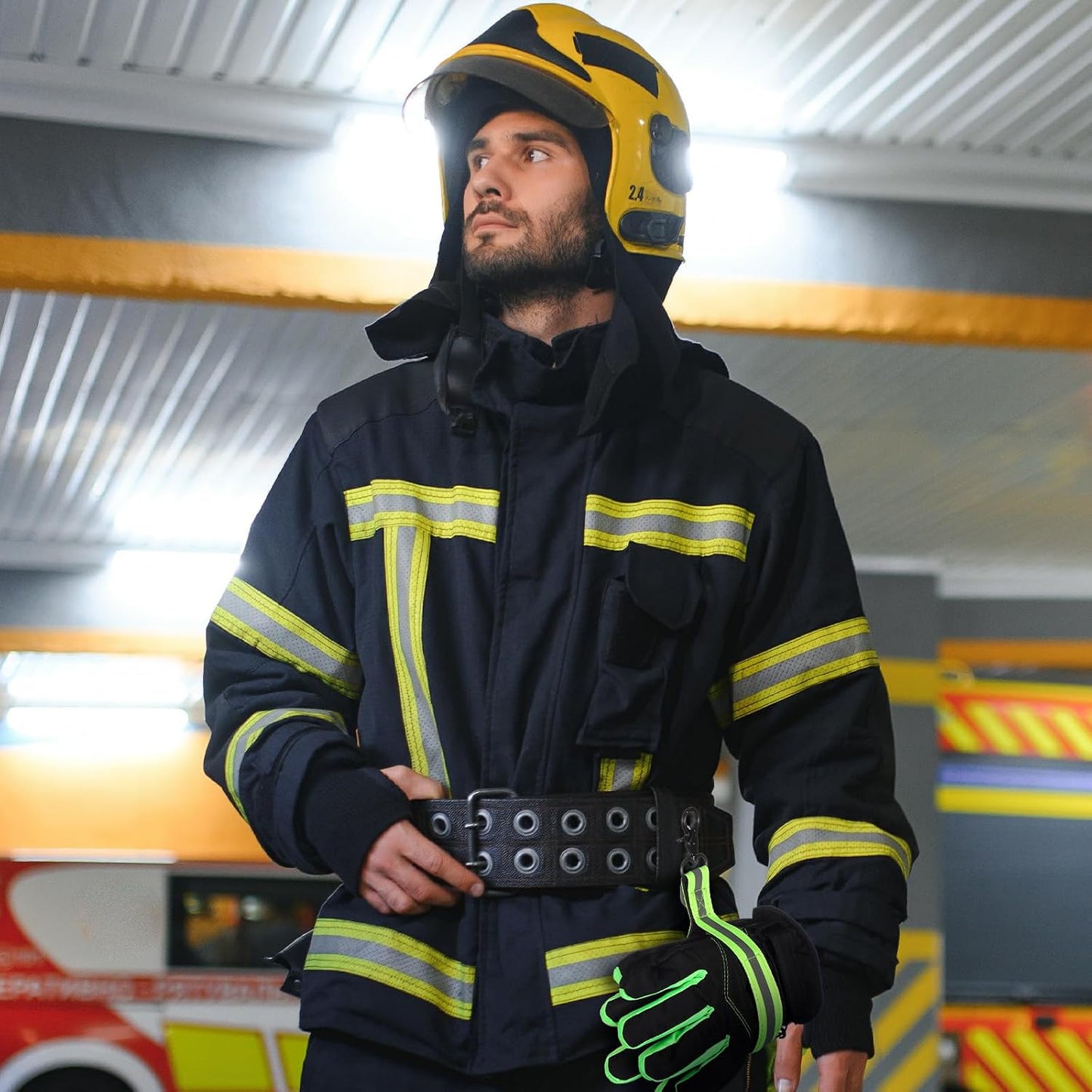 12 Correas Guante Bombero Verde Resistente