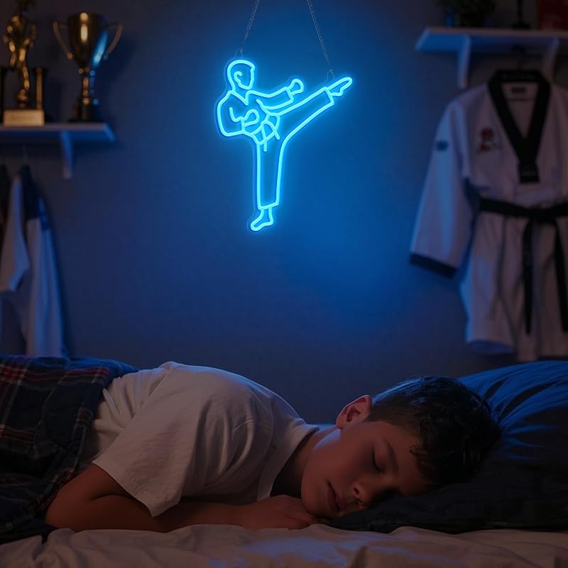 Letrero neón karate luces LED para decorar pared mesa
