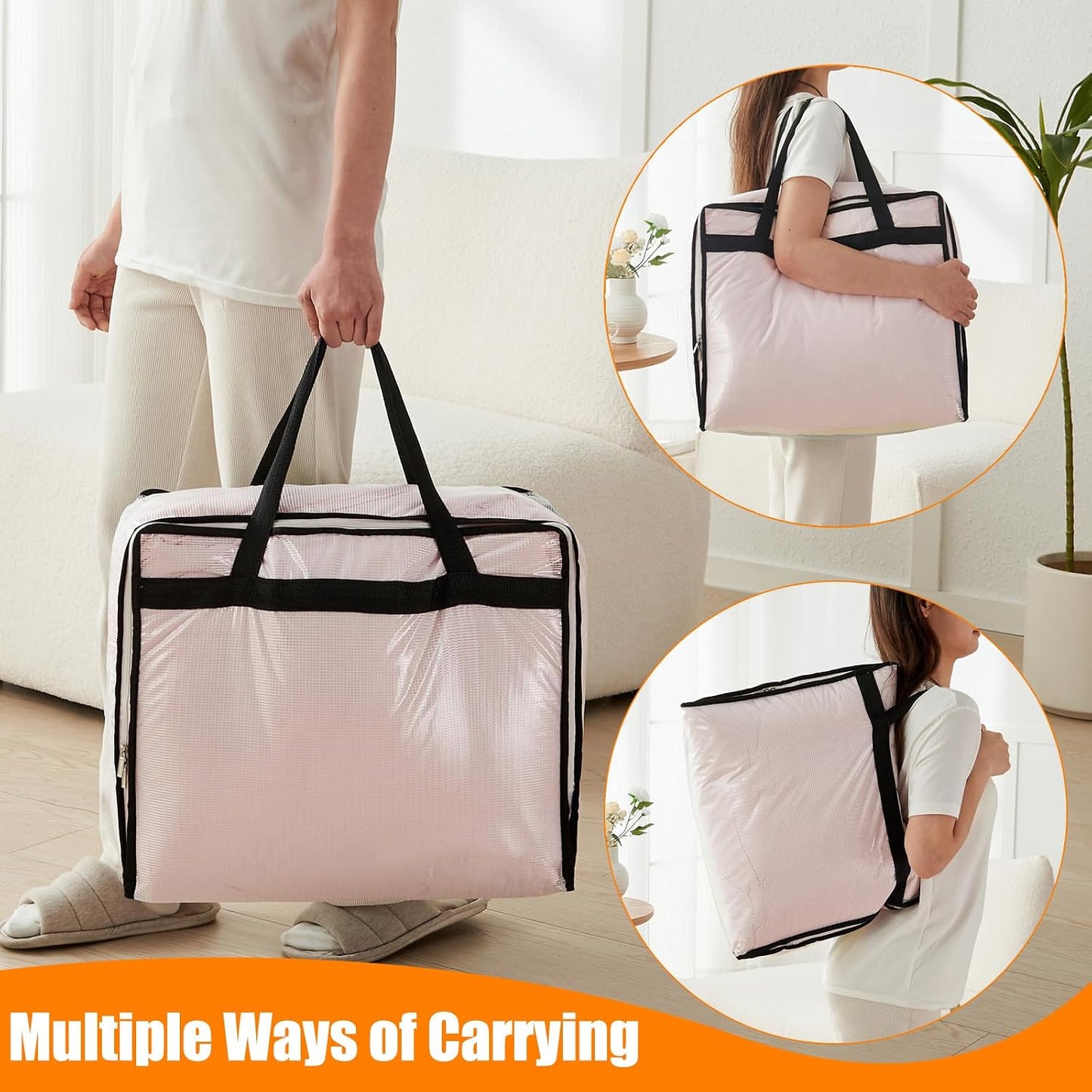 Bolsas almacenamiento transparentes 40L para mantas ropa