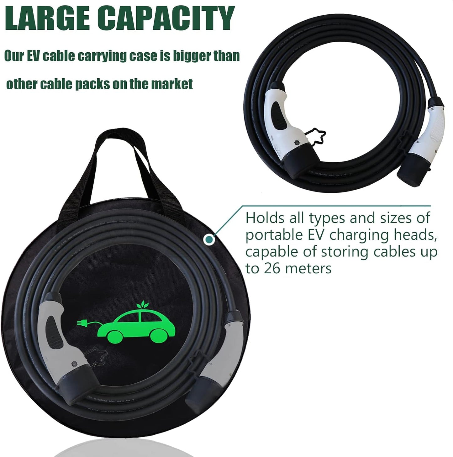 Bolsa organizadora cables carga EV resistente al agua