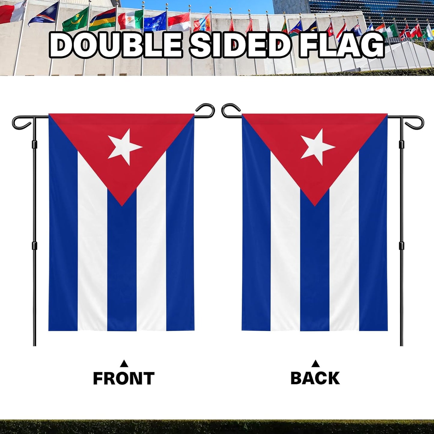 Bandera jardín Cuba 12x18pulg doble cara decoración fiestas