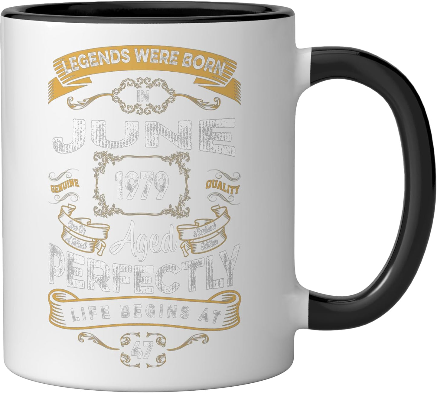 Taza Cerámica Edición 47 Aniversario Negro/Blanco