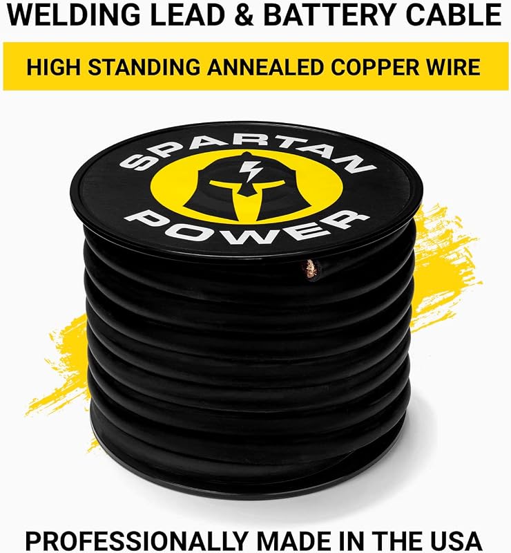 Cable cobre soldadura batería auto 1/0 AWG 40ft negro