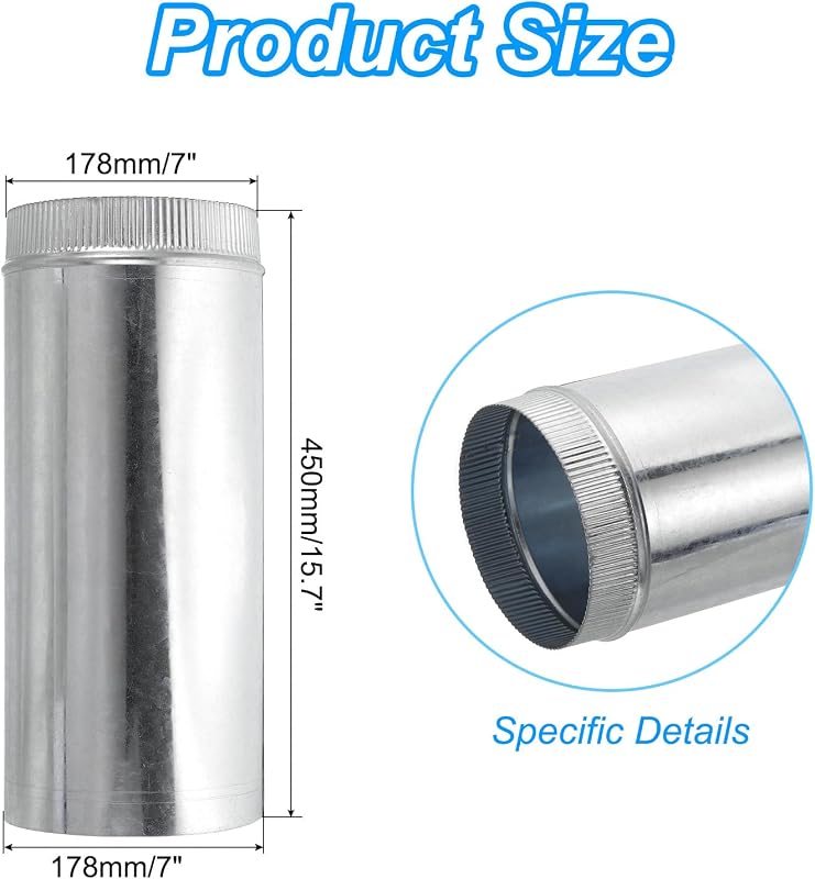 Conducto galvanizado 7" para horno HVAC