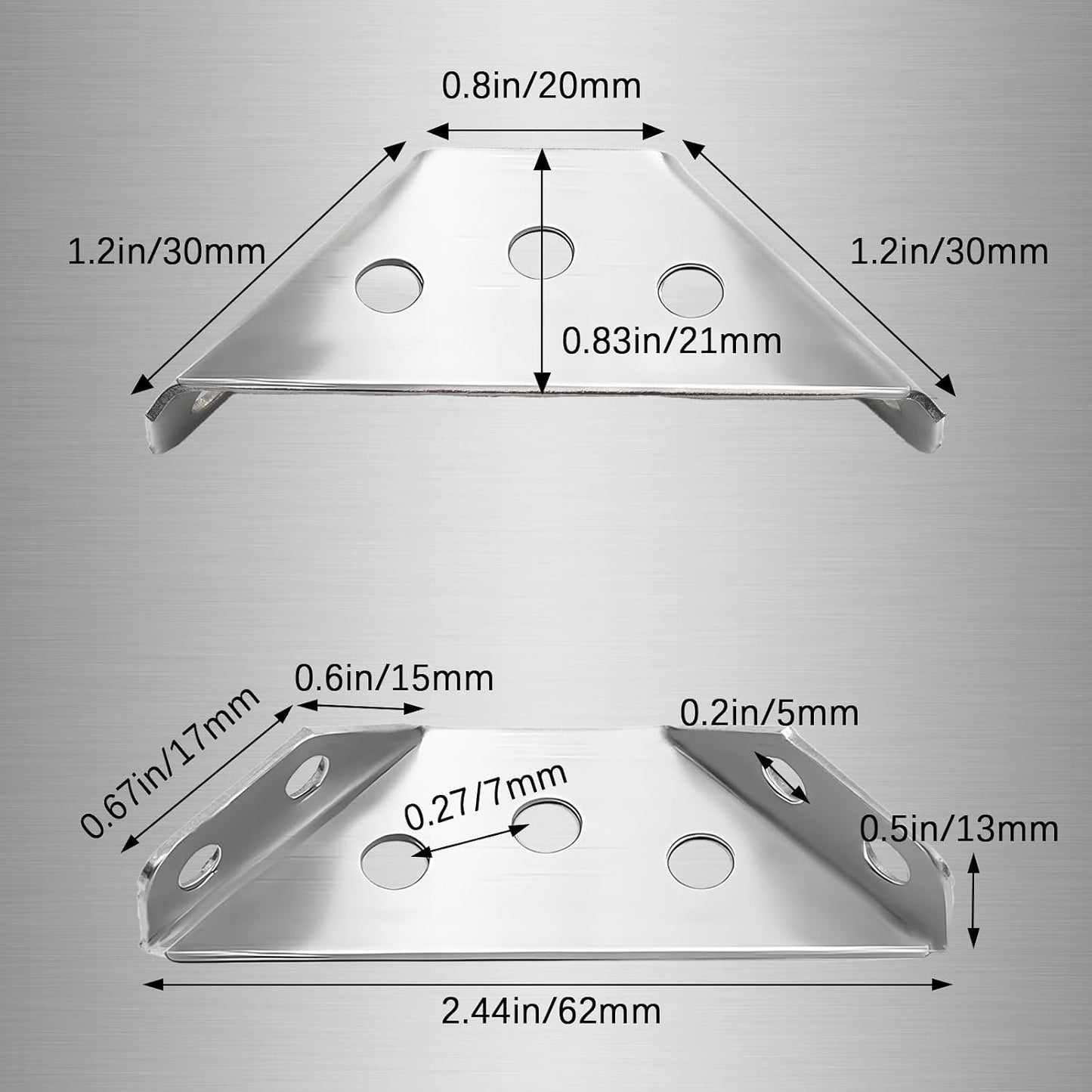Soporte esquina acero inox 50uds conector universal muebles
