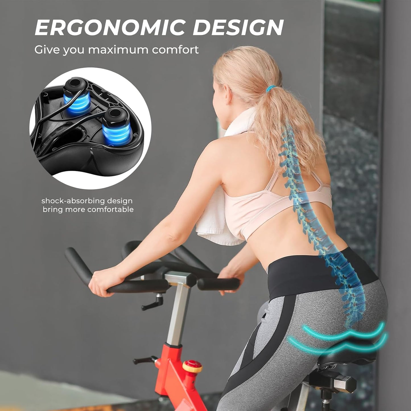 Asiento bicicleta cómodo ancho para carretera y MTB