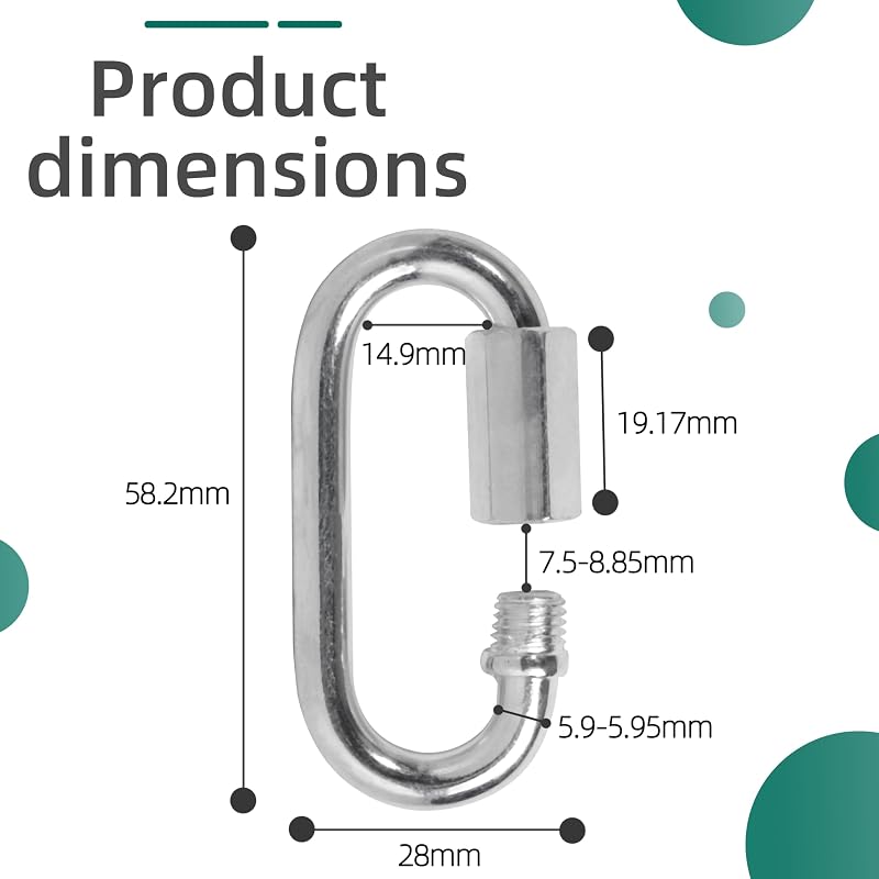200 Eslabones Cadena 1/4pulg Alta Resistencia 660lb Conector